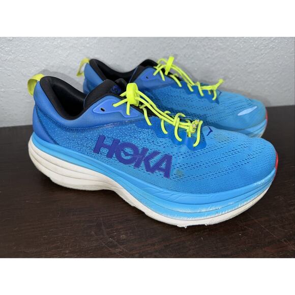 Hoka One Bondi 8 Men's Size 11 D Running Shoes Virtual Blue Swim Day 1123202 VSW - Picture 3 of 12